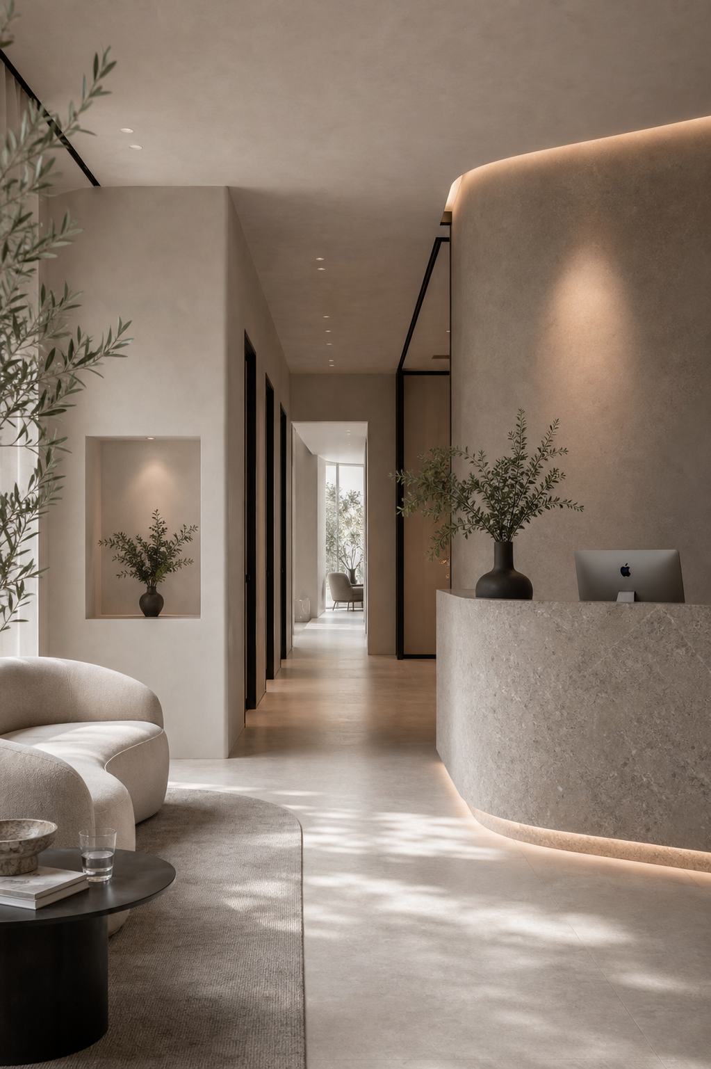 Minimalist luxury cosmetic clinic interior